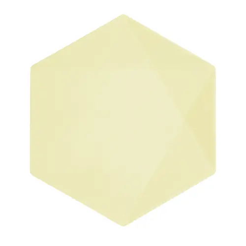 [9918233] Lot de 6 Assiettes Hexagonales Décor Jaune 26cm
