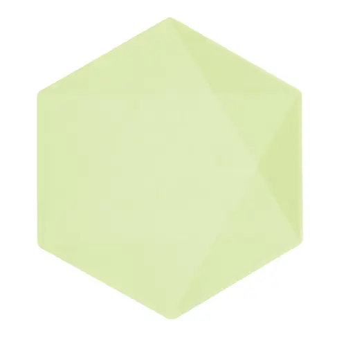[9918234] Lot de 6 Assiettes Hexagonales Décor Vert 26cm
