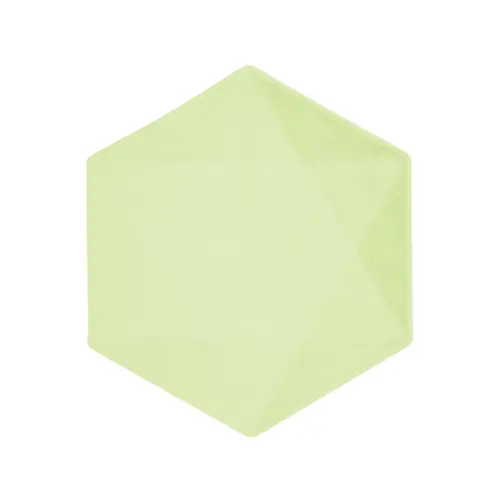 [9918240] Lot de 6 Assiettes Hexagonales Décor Vert 20cm