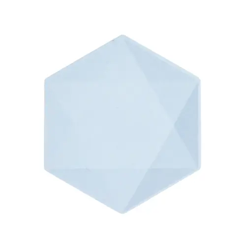 [9918242] Lot de 6 Assiettes Hexagonales Décor Bleu 20cm
