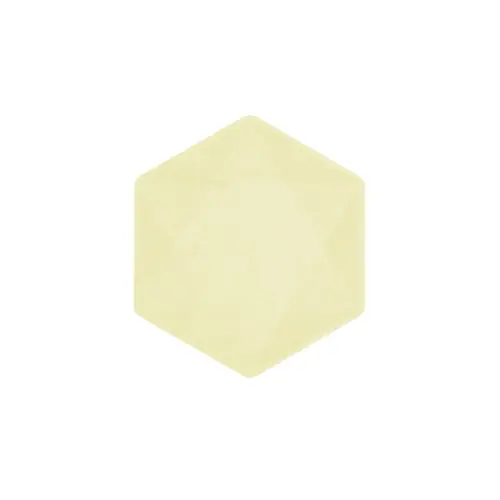 [9918245] Lot de 6 Assiettes Hexagonales Décor Jaune 15cm