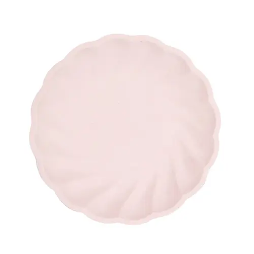 [9918249] Lot de 6 Assiettes Rondes Décor Rose 22.9cm