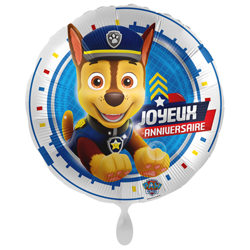 [100-NICK-FRE] Joyeux Anniversaire Chase Rond 18" - Licence FDS