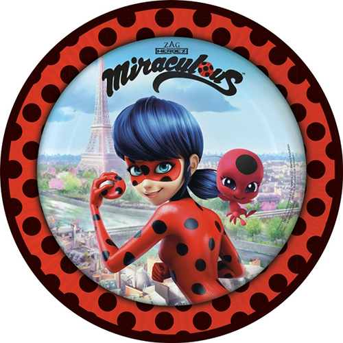 [9902873-66-FR] Lot De 8 Assiettes 23Cm Miraculous - Amscan