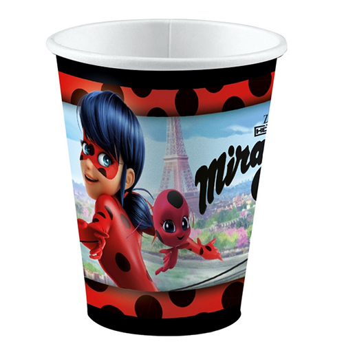 [9902874-66-FR] Lot De 8 Verres 250Ml Miraculous - Amscan
