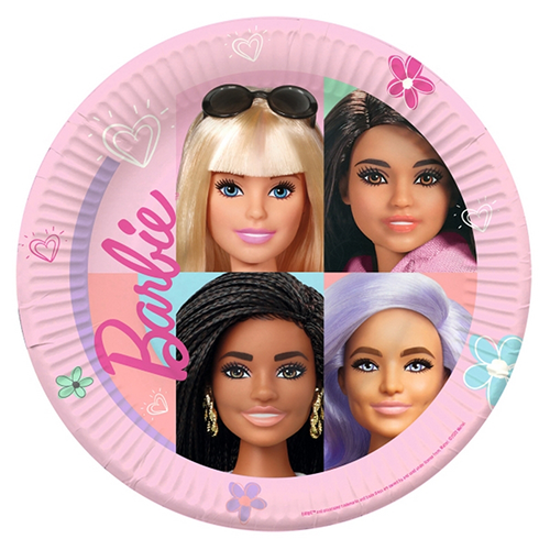 [9915482-66-FR] Lot De 8 Assiettes 23Cm Barbie - Amscan