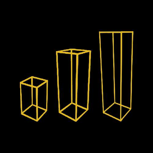 [B485G3] Lot De 3 Cadres Rectangulaires Doré – Borosino - FDS