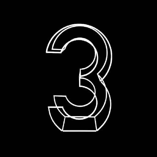 [B486-3W] Cadre Chiffre Trois (3) En Métal Blanc 1,2M – Borosino