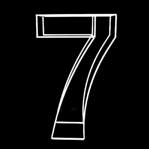 [B486-7W] Cadre Chiffre Sept (7) En Métal Blanc 1,2M – Borosino