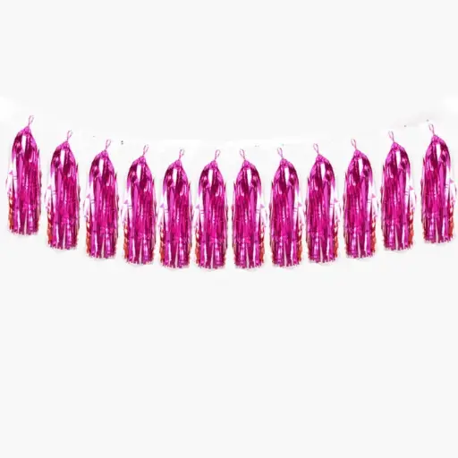 [B502-CE] Bannière Pompons Cerise - Borosino - FDS