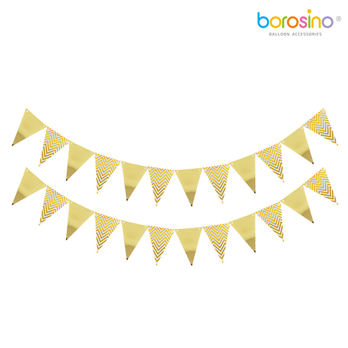 [B503G] Bannière Fanions Triangle Or – Borosino - FDS