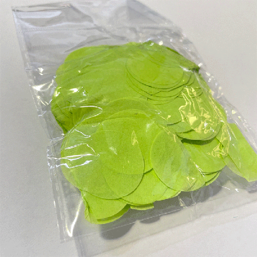 [B525BGREEN] Confetti Papier 2.5cm Vert Sachet 14g - Borosino