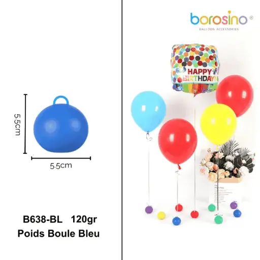 [B638-BL] Poids boule BLEU 120gr - Borosino