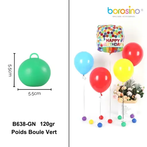 [B638-GN] Poids boule Vert 120gr - Borosino