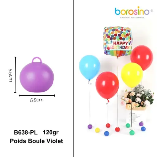 [B638-PL] Poids boule VIOLET 120gr - Borosino