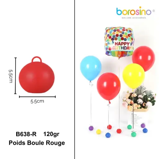 [B638-R] Poids boule ROUGE 120gr - Borosino