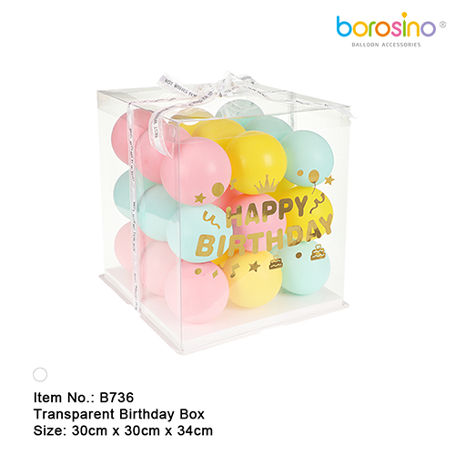 [B736-PE] Boîte Pêche Transparente Happy Birthday – Borosino