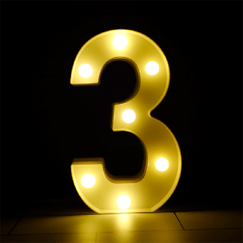 [B909-3] Chiffre 3 Lumineux Led – Borosino