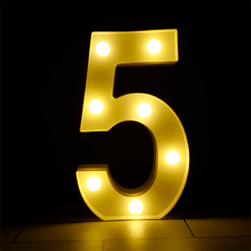 [B909-5] Chiffre 5 Lumineux Led – Borosino