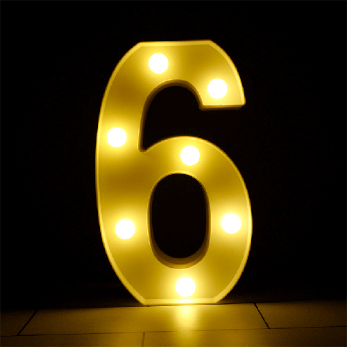 [B909-6] Chiffre 6 Lumineux Led – Borosino