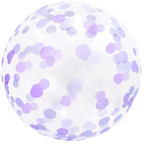 [BBQ006-4] Confetti Bubble 18" Violet - FDS