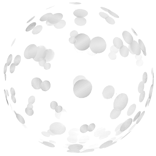 [BBQ006-9] Confetti Bubble 18" Argent