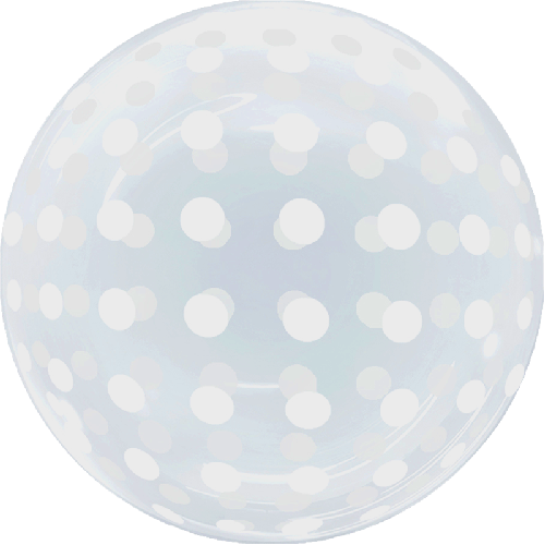 [BBQ007-12] Dots Bubble 18" Clear Blanc