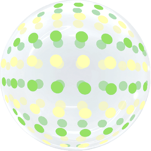 [BBQ007-14] Dots Bubble 18" Vert et Jaune