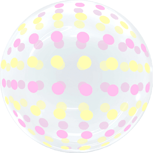 [BBQ007-4] Dots Bubble 18" Rose et Jaune - FDS