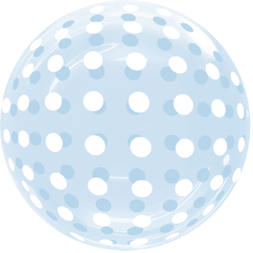 [BBQ007-9] Dots Bubble 18" Bleu - FDS