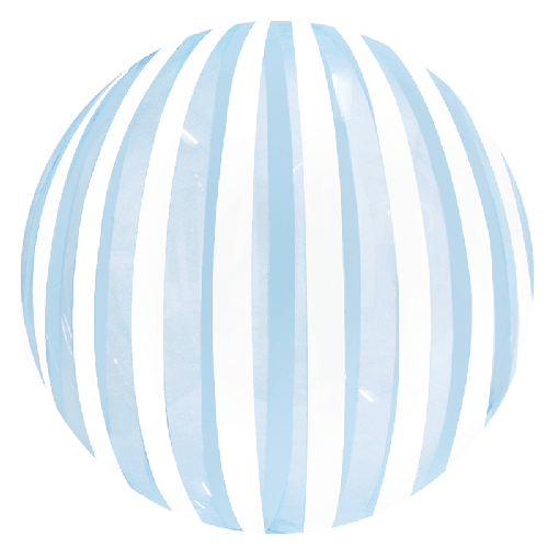 [BBQ008-10] Stripe Bubble 18" Cristal Bleu