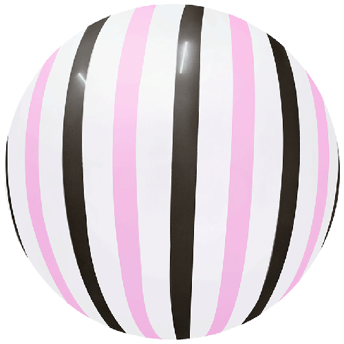 [BBQ008-12] Stripe Bubble 18" Rose Noir