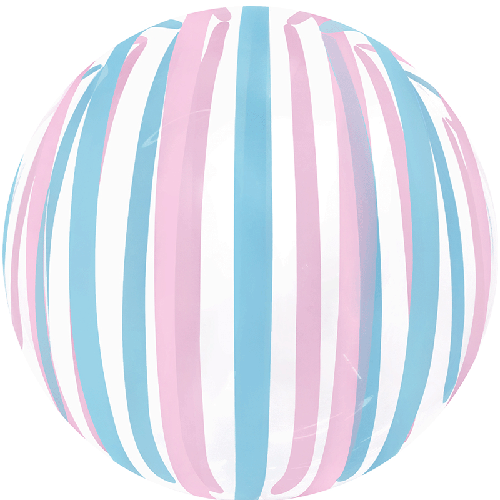 [BBQ008-2] Stripe Bubble 18" Bleu Rose