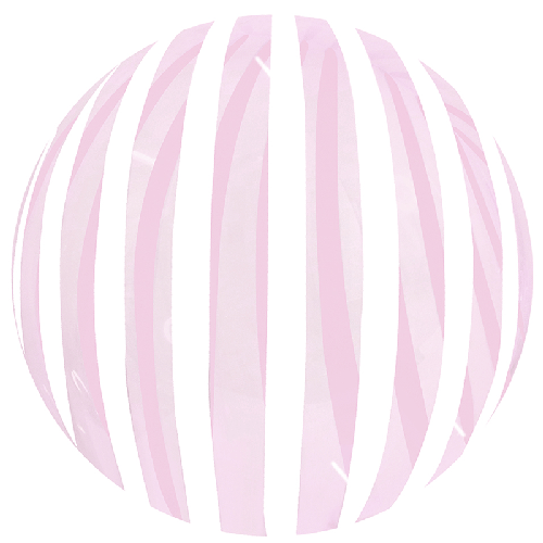 [BBQ008-4] Stripe Bubble 18" Cristal Rose
