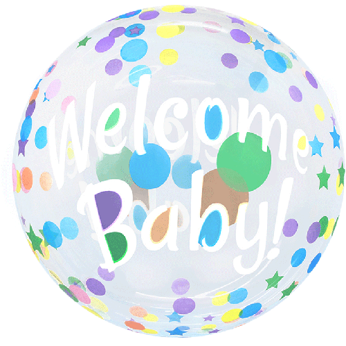[BBQ010-10] Printed Bubble 20" Welcome Baby