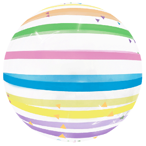 [BBQ010-12] Printed Bubble 20" Colorful Stripes