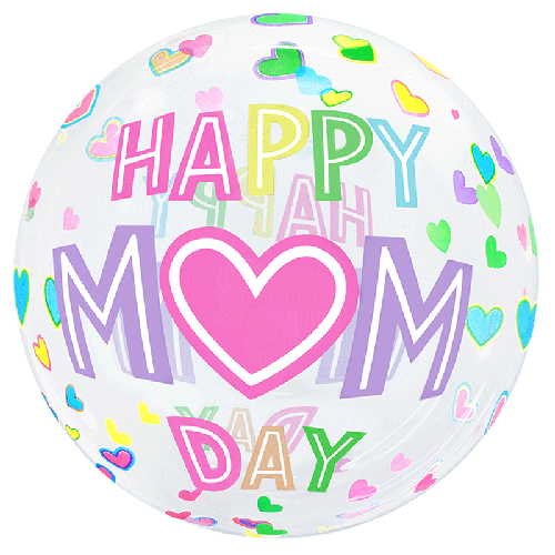 [BBQ010-15] Printed Bubble 20" Happy Mom Day - FDS