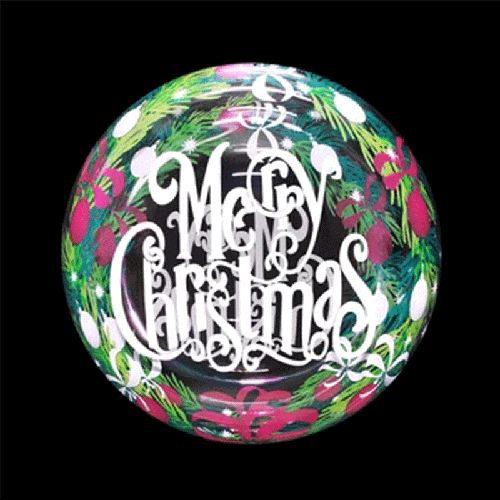 [BBQ010-33] Printed Bubble 20" Merry Christmas - FDS
