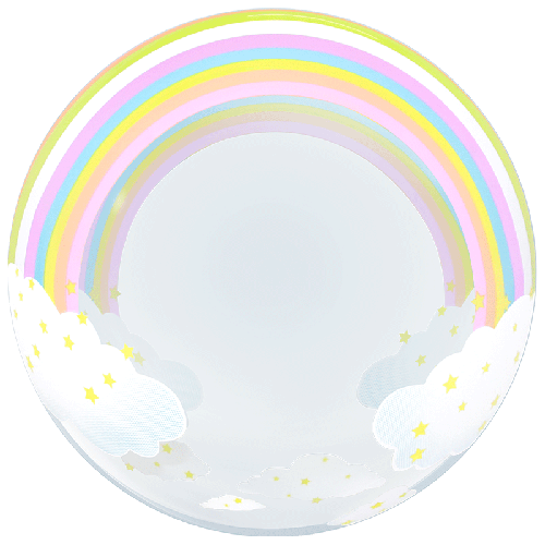 [BBQ010-42] Printed Rainbow and Clouds Bubble 20" - FDS