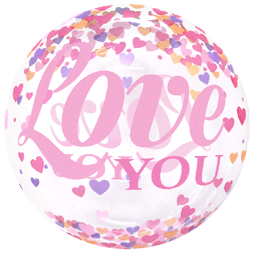 [BBQ010-5-FR] Printed Bubble 20" Love You - Eanjia