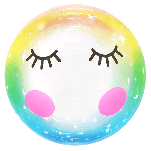 [BBQ010-50] Printed Unicorn Eyelashes Bubble 20"