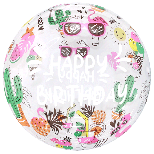 [BBQ010-55] Printed Summer Vibes Happy Birthday 20" - FDS