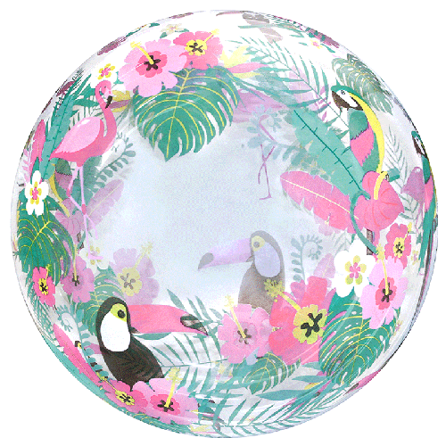 [BBQ010-58] Printed Flamingos Bubble 20"