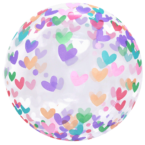 [BBQ010-9] Printed Bubble 20" Coeurs Colorés