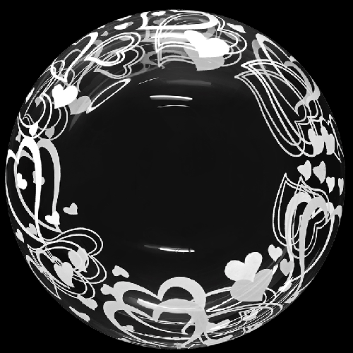 [BBQ014-1] Printed Single Color Bubble 18" Heart - FDS