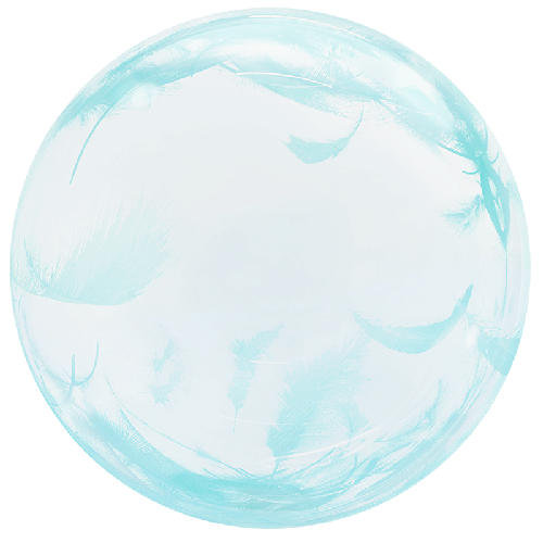 [BBQ014-10] Printed Tiffany Bleu Feather Bubble 18"