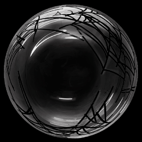 [BBQ014-6] Printed Single Color Bubble 18" Spider Web - FDS