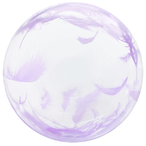[BBQ014-9] Printed Violet Feather Bubble 18"