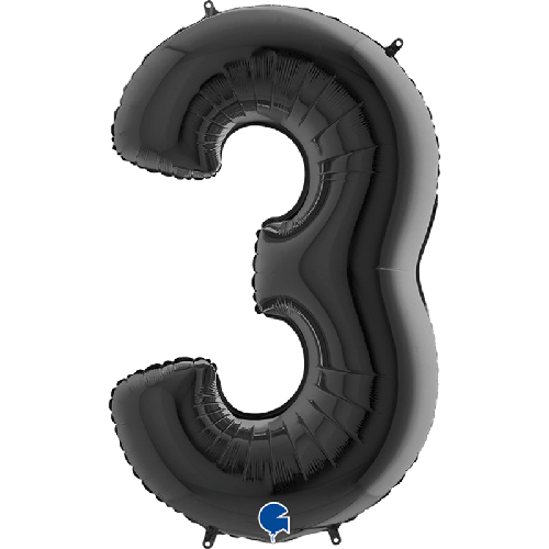 [G043K-P] Chiffre '3' Noir 40" - Grabo