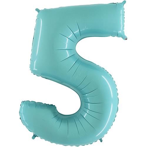 [G065PB-P] Chiffre '5' Pastel Bleu 40" - Grabo